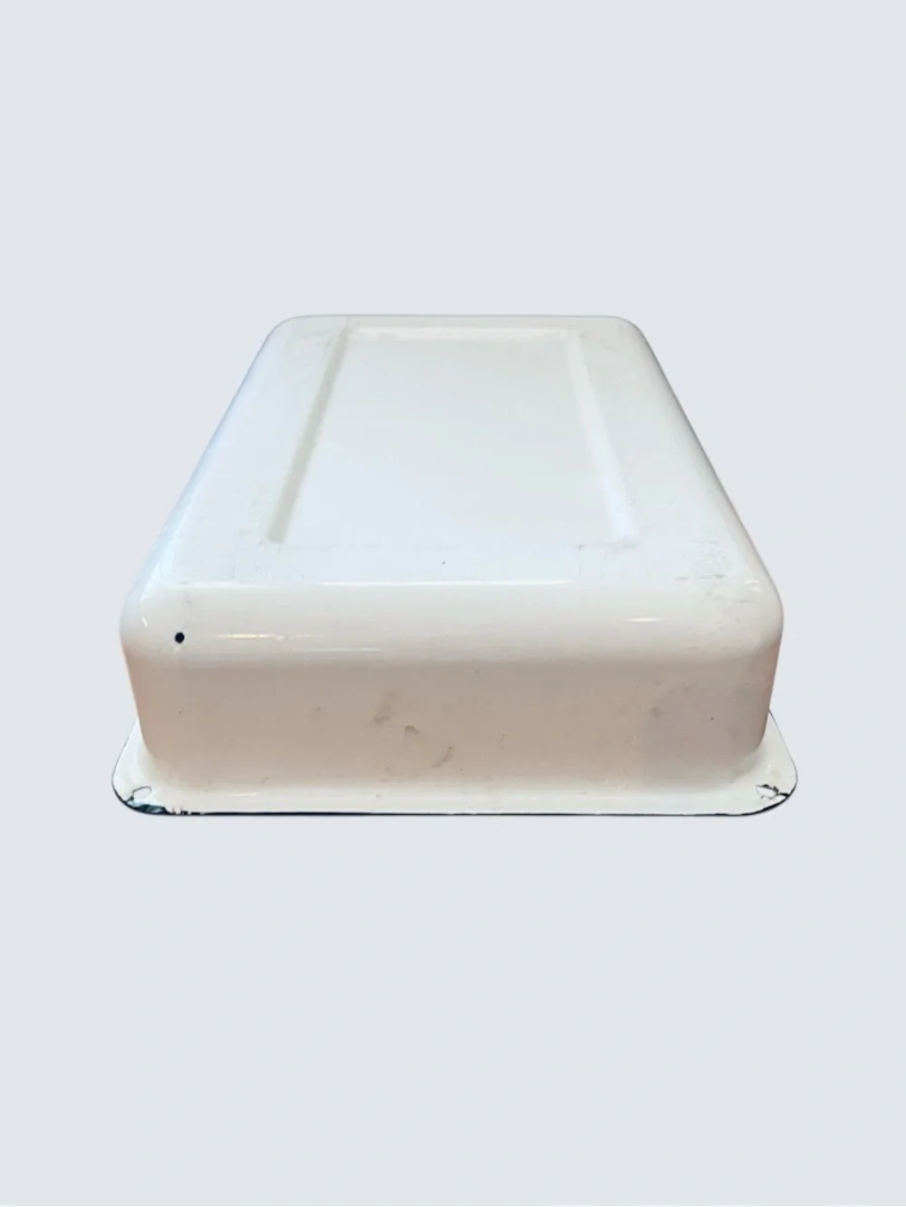 Vintage White Enamel Rectangular Bakeware Roasting Pan
